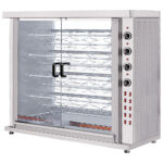 Electric chicken grill with lighting, 9 spits for 36-45 chickens