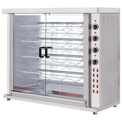 Electric chicken grill with lighting, 9 spits for 36-45 chickens