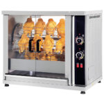 Electric planetary chicken grill with lighting, 4 baskets for 16-20 chickens