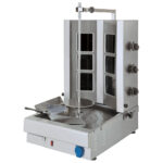 Glass ceramic kebab grill with 3 heating zones, bottom motor, max. loading 20-35 kg