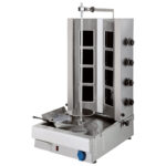 Glass ceramic kebab grill with 4 heating zones, bottom motor, max. loading 40-60 kg
