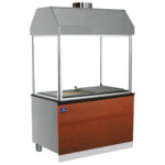charcoal grill 1800 mm with exhaust on cupboard with charcoal drawer