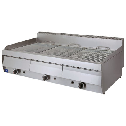 gas water grill, tabletop, 3 zones