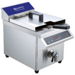 Induction deep fryer with drain tap, oil capacity 8 litres