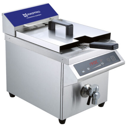Induction deep fryer with drain tap, oil capacity 8 litres