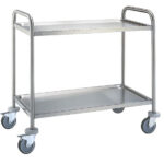 Service trolley in stainless steel with 2 levels 830x510 mm