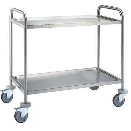 Service trolley in stainless steel with 2 levels 830x510 mm
