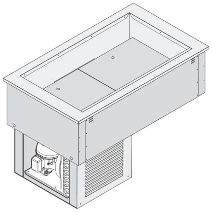 Refrigerated ventilated tank, built-in cooling unit, 4x GN 1/1