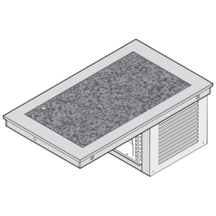 Refrigerated static granite top, built-in cooling unit, 4x Gn 1/1