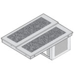Refrigerated static granite top 2 levels, built-in cooling unit, 5x GN 1/1