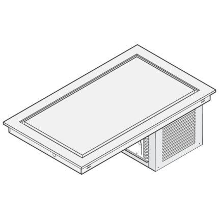 Refrigerated static top with dripping duct, built-in cooling unit, 2x GN 1/1