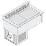 Refrigerated tank with rear diffuser, built-in cooling unit, 4x GN 1/1