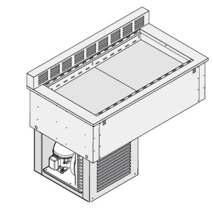 Refrigerated tank with rear diffuser, built-in cooling unit, 6x GN 1/1