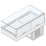 Refrigerated display with rear diffuser, built-in cooling unit, 2x GN 1/1