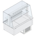 Refrigerated ventilated DELI display 1 shelf, built-in cooling unit, closed on customers side, 2x GN 1/1