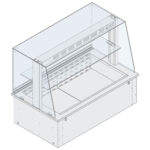 Refrigerated ventilated DELI display 1 shelf, for remote cooling, closed on customers side, 3x GN 1/1