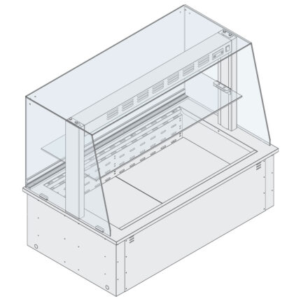 Refrigerated ventilated DELI display 1 shelf, for remote cooling, closed on customers side, 4x GN 1/1