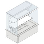Refrigerated square wall display 2 levels on refrigerated ventilated tank, remote, 5x GN 1/1
