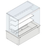 Refrigerated square wall display 3 levels on refrigerated ventilated tank, remote, 3x GN 1/1