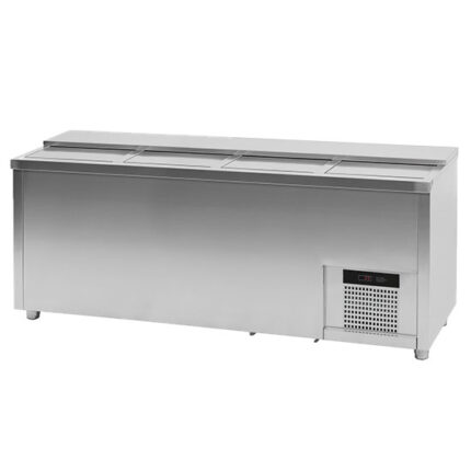 Bottles cooler 539 litres in stainless steel with 4 sliding lids