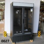 Upright bottle cooler 1140 liters with 2 glass doors and canopy lighting, +1/+10°C - Black - DAMAGED