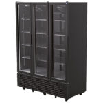 Upright bottle cooler 1491 litres with 3 glass doors, +1°/+9°C - Color black