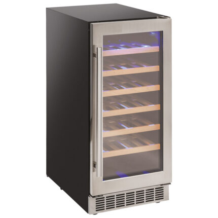 refrigerated wine display with 1 temperature zone, 34 bottles, +5°/+18°C
