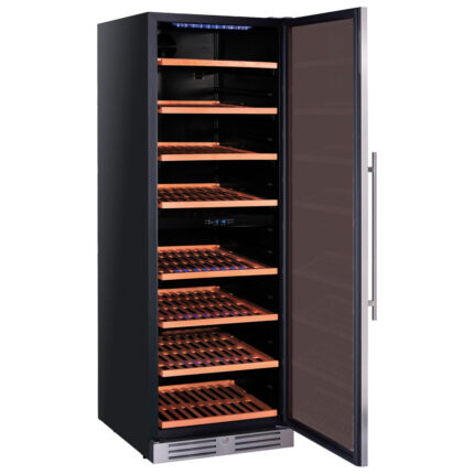 refrigerated wine display with 2 temperature zones, 151 bottles, +5°/+10°C | +10°/+18°C