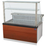 Refrigerated counter with shelf and vertical front glass, static cooling, +0°/+4°C, l=1000 mm