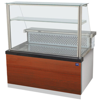 Refrigerated counter with shelf and vertical front glass, static cooling, +0°/+4°C, l=1000 mm