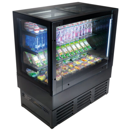 Refrigerated counter with 3 shelves, ventilated, +3°/+5°C, w=1200 mm - SelfService - RAL9005