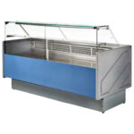 Neutral counter 2500 mm with vertical glass front - RAL 9005