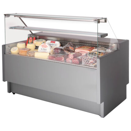 Refrigerated counter 2960 mm with vertical glass front, ventilated cooling, +2°/+5°C