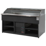 Refrigerated pastry counter 2227 mm with vertical glass front, ventilated cooling, +2°/+5°C