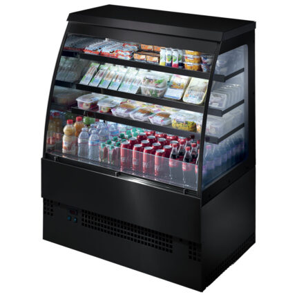 Refrigerated self-service counter with 3 shelves, ventilated, +3°/+5°C, l=1205 mm - RAL9005