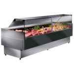 Refrigerated meat counter 1040 mm with vertical glass front, ventilated cooling, +2°/+5°C