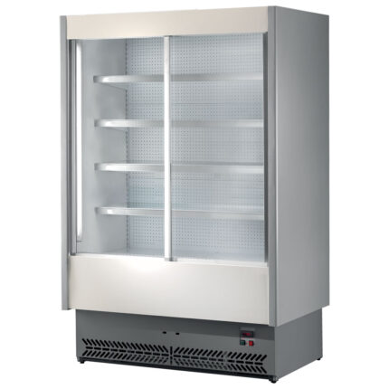 Refrigerated multi-deck wall cabinet 1975 mm with 4 shelves and sliding doors, +3°/+5°C - dairy products
