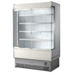 Refrigerated multi-deck wall cabinet 1330 mm with 4 shelves and hinged doors, +3°/+5°C - dairy products