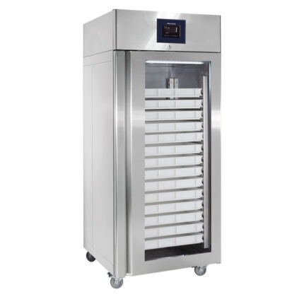 Freezer 850 litres in stainless steel for pastry with glass door, 56x 600x400 mm, -10°/-20°C