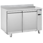 Refrigerated counter 2 doors GN 1/1 with upstand for remote cooling, -2°/+8°C