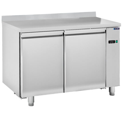 Refrigerated counter 2 doors GN 1/1 with upstand for remote cooling, -2°/+8°C