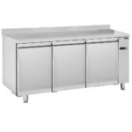 Refrigerated counter 3 doors GN 1/1 with upstand for remote cooling, -2°/+8°C