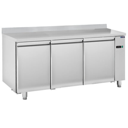 Refrigerated counter 3 doors GN 1/1 with upstand for remote cooling, -2°/+8°C