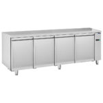 Refrigerated counter 4 doors GN 1/1 for remote cooling, -2°/+8°C