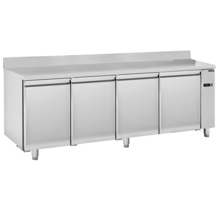 Refrigerated counter 4 doors GN 1/1 with upstand for remote cooling, -2°/+8°C