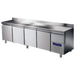 Refrigerated counter 4 doors GN 1/1 with upstand and refrigerated drawer, -2°/+8°C