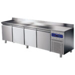 Refrigerated counter 4 doors GN 1/1 with upstand, -2°/+8°C