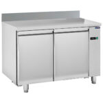 Freezer counter 2 doors GN 1/1 with upstand for remote cooling, -10°/-25°C