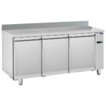 Freezer counter 3 doors GN 1/1 with upstand for remote cooling, -10°/-25°C