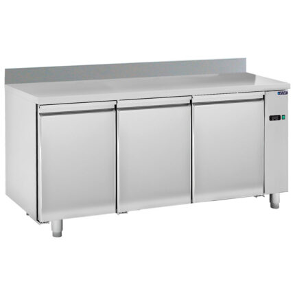 Freezer counter 3 doors GN 1/1 with upstand for remote cooling, -10°/-25°C
